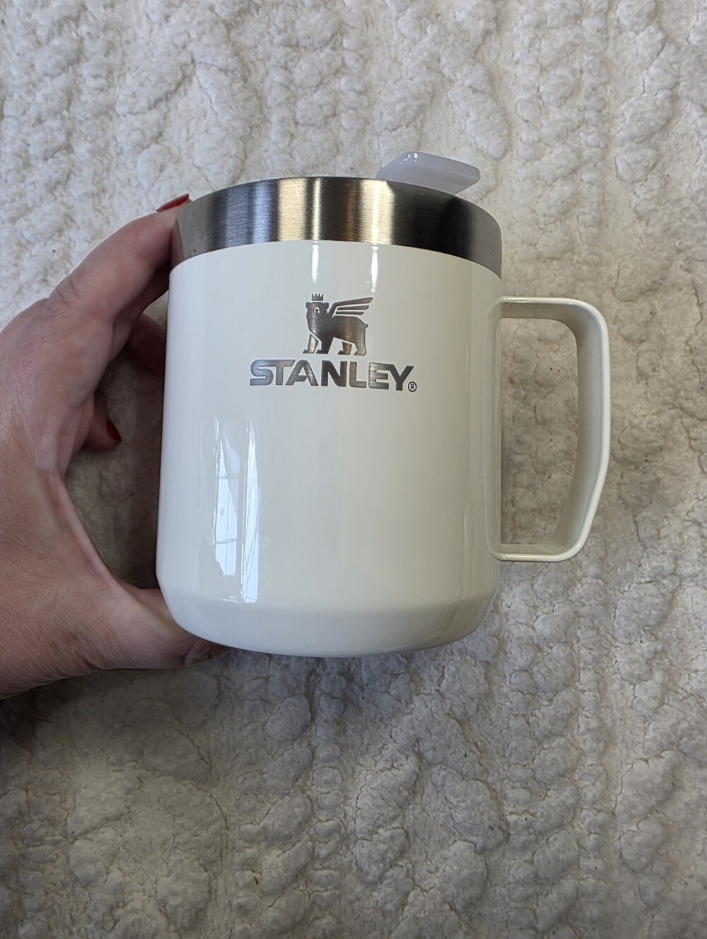 Stanley 12 oz White Insulated Camp Mug with Lid
